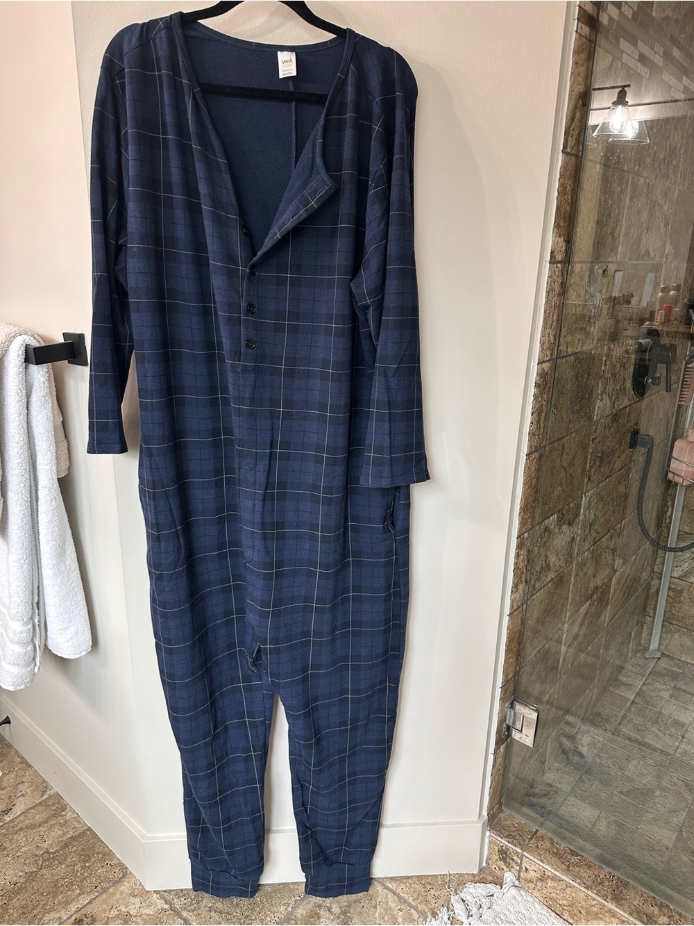 Smash + Tess Navy Plaid Romper